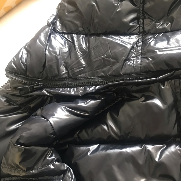 NEW S13 Down Winter Jacket Cold Black Puffer Coat womens warm hood glossy small - Picture 5 of 13
